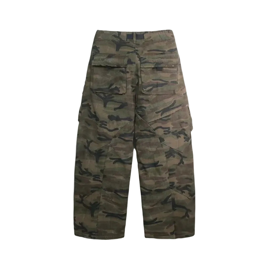 Distressed Camo Cargos