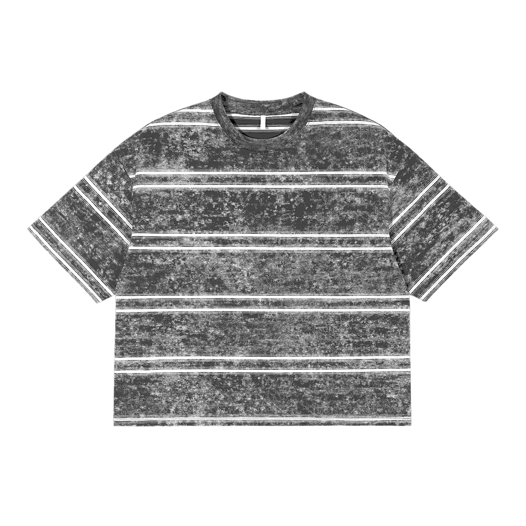 Snow Washed Striped Boxy Tee