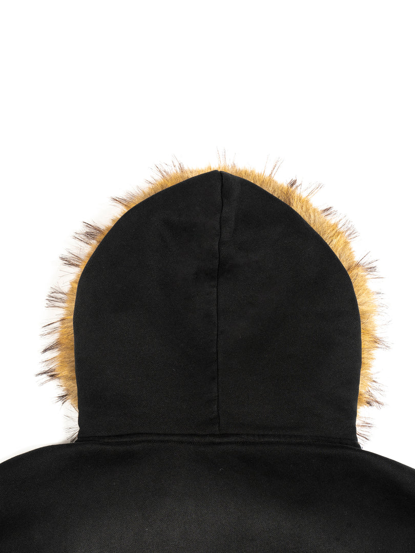 Faux Fur Zip Hoodie
