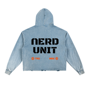 Nerd Unit Frayed-Hem Hoodie