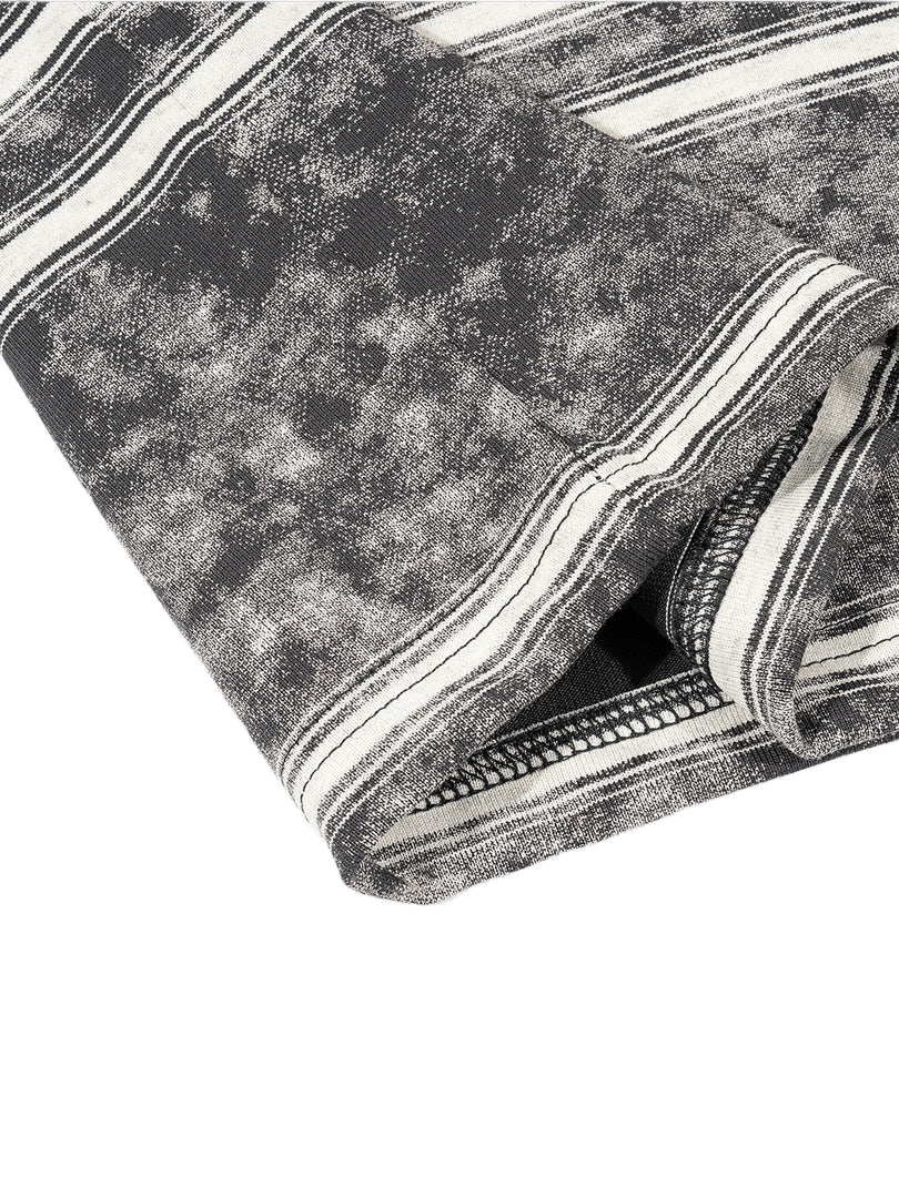 Snow Washed Striped Boxy Tee