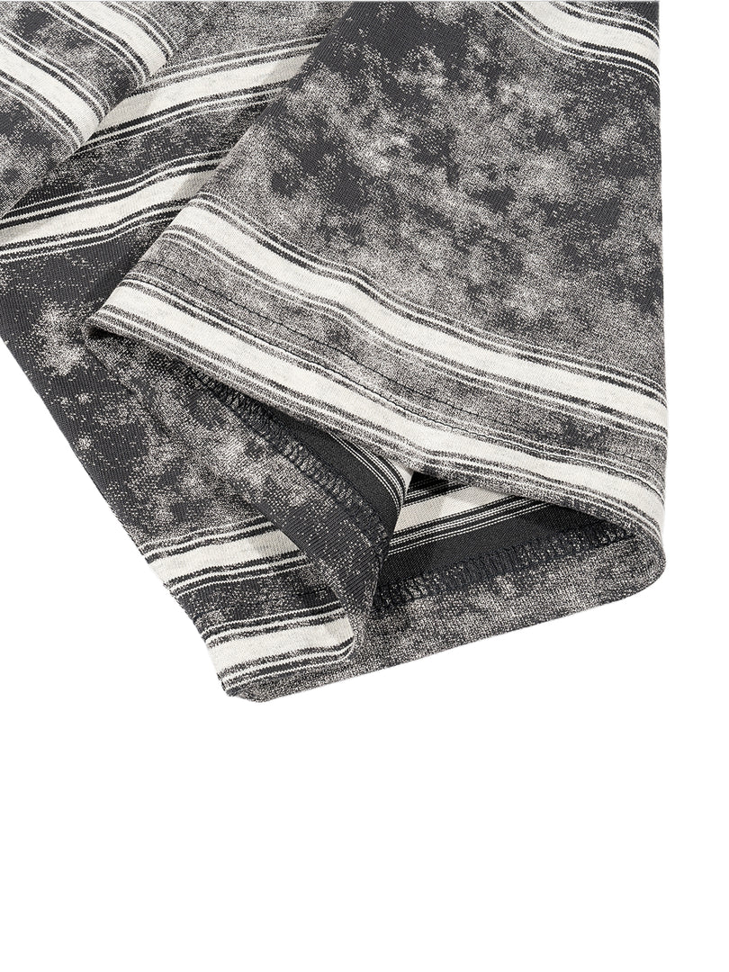 Snow Washed Striped Boxy Tee